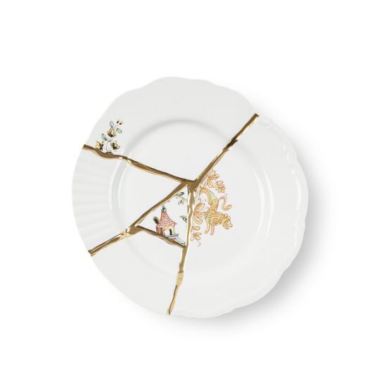 Десертная тарелка 21 см., Seletti, 09602 Kintsugi n'2 Dessert Plate d.21