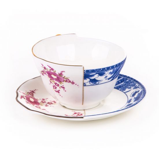 Чайная пара 220 мл., Seletti, 09746 Hybrid Teacup with saucer Zenobia