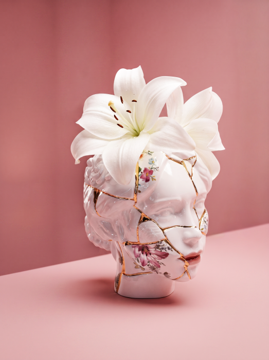 Ваза Seletti, 09946_SHE Kintsugi Heads SHE
