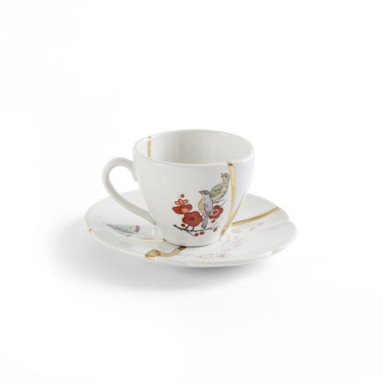 Кофейная пара 70 мл., Seletti, 09642 Kintsugi n'2 Coffee cup with saucer